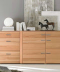 Stainless Steel Brushed Satin Nickel Cabinet Pulls Pack Of 30 Hollow Tube T Bar Drawer Handles installed on wooden dresser
