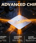 Advanced chip design showcasing energy-saving technology for Premium Pack Of Four Pre Programmed TPMS Tire Pressure Monitoring Sensors.