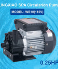 Premium Sweet Plug And Play Hot Tub Circulation Pump, Heavy Duty 0.25HP Spa Replacement Motor 115V, side view with water background
