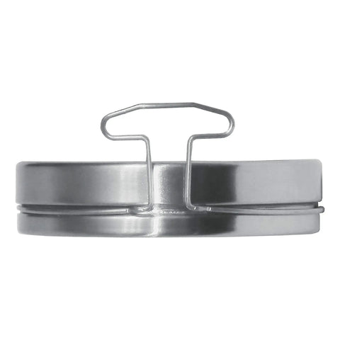 Side view of Extra Large Direct Grill Surface Thermometer With Searing Temperature Zones 100 To 650 F Range, stainless steel body