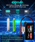Comparison of 2S LiPo Battery 7.4V 450mAh 30C With JST Plug For RC Helicopter Quadrotor FPV Racing Drone And Small Plane