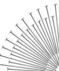 Flat Head Pins For Jewelry Making 200 Pack 1.18 Inch 22 Gauge Silver Headpins Brass Beading Pins For DIY Craftin Necklaces Bracelets Earrings Easy To Use Craft Supplies For Creative Beaders And Hobbyists, silver brass headpins on white