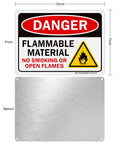 Built Different Safety Warning Plates For Flammable Supplies And Open Flames, Heavy Duty Aluminum Sheet 10x7 inch, clear warning sign design.