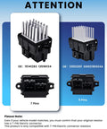 Blower Motor Resistor And HVAC Replacement For Select 2007 To 2013 Chevy Silverado Suburban Tahoe Camaro Equinox GMC Sierra Yukon Buick Cadillac Dodge Chrysler Opel Replace 15141283 13598134, showing 7-pin and 5-pin connector variations.