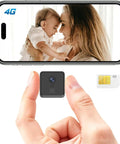 4K Security Camera With 4G SIM Card No WiFi Needed Portable Nanny Cam Style with app viewing on smartphone, small camera size