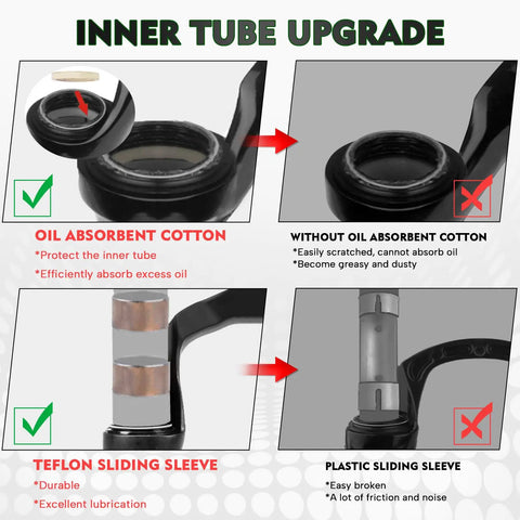 Inner tube upgrade comparison for 24 Inch Mountain Bike Front Fork With Air Suspension, 120mm Travel