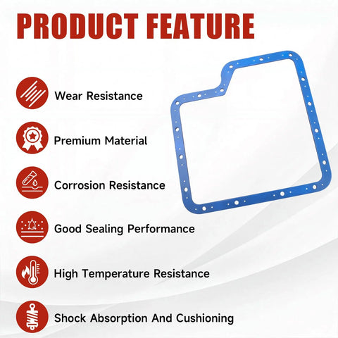Ford C6 Transmission Oil Pan Gasket With Steel Shim Upgrade For A Tight Seal Beefed Up Heavy Duty Fit Replacement 93108 features