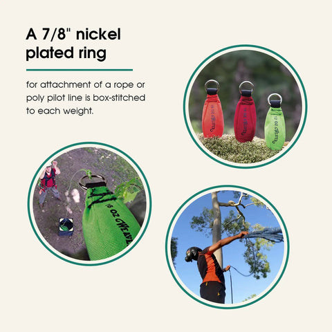 Arborist 16 Oz Throw Weight Bag For Tree Climbing And Rigging, Tear Resistant Nylon Throw Bag For On Point Placements In Tall Trees, Pro Grade Cordura Gear, Neon Green.