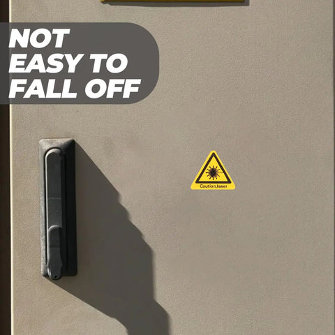 Laser Safety Sticker Caution Sign Lab Grade Adhesive Warning Labels For Industrial Use 0.59 X 0.59 In on door