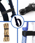 Reusable Cinch Straps 1 Inch By 12 Inch Premium Multipurpose Hook And Loop Safety Straps 15 Pack shown securing various items