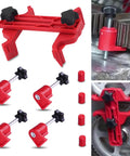 Red 9-piece car dual-cam clamp camshaft timing tool kit with screw knobs