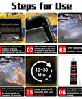 Steps for using Beefed-Up High Temperature RTV Silicone Gasket Maker Sealant Black for engine components assembly.