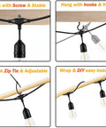 120 Ft Outdoor LED String Lights Waterproof With 40 Shatterproof Warm Edison Bulbs installation techniques for patios