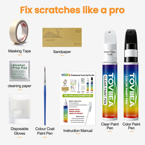 Tesla Model Y Model 3 Model X Model S Touch Up Paint Kit 2 in 1 Car Scratch Remover Pen Color Match and repair tools overview