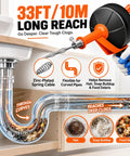 Wipe Blockages Off The Map With This Badass 33 Foot Heavy Duty Drain Snake Auger digging deep through clogged pipes.