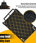 Heavy Duty Rolling Tool Cart With Deep Two Shelves 40 X 17 Inch Plastic Utility Cart On Wheels For Garage Shop And Warehouse 550 Lb Capacity Waterproof And Rustproof With Easy Clean Storage Organizer, showing sturdy mesh construction and heavy load utility cart