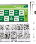 M3 Hex Socket Head Cap Screws Assortment Kit 480 Pcs Metric Machine Thread Fasteners Nuts Washers Wrench Key 304 Stainless Steel Real Deal Gear For Pros And Geeks Seeking Quality Tools To Finish Builds Smooth Like A Boss Each Time. box with M3 screws, nuts, washers and hex keys