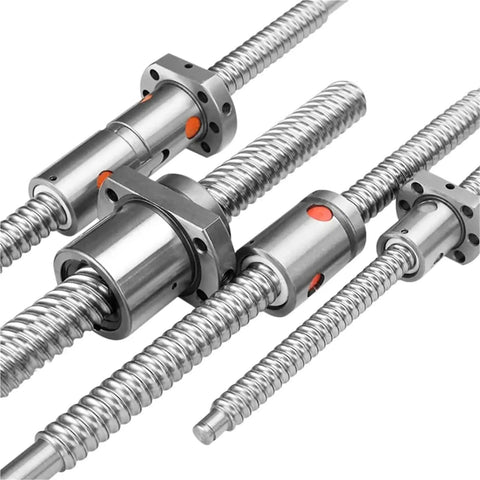 Close-up of 25mm Ballscrew Nut with low friction for ultra-smooth linear motion in CNC machines and 3D printers, carbon steel RM2505