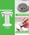 Keep Ya Bathroom Sink Running Smooth With This Silicone Drain Protector Hair Catcher Strainer Snare, 2" tall, 2" wide, and easy to clean.
