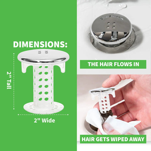 Keep Ya Bathroom Sink Running Smooth With This Silicone Drain Protector Hair Catcher Strainer Snare, 2" tall, 2" wide, and easy to clean.