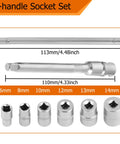 Portable Folding Mini T-Handle Socket Set One Quarter Inch Drive Tool Kit For Motorcycle ATV UTV Maintenance And Repairs