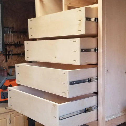Heavy Duty 20 Inch Drawer Slides With Side Mounted Ball Bearing Runners Full Extension Three Section Glides 200 Lb Capacity Cabinet Slides
