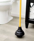Heavy Duty Drain Plunger With Double Thrust Rubber Cup And Wood Flange For Toilets Sinks Tubs And Showers Long 26 Inch Handle