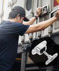Heavy Duty Van Door Holder And Trailer Door Retainer Catch For Commercial Trucks shown on truck door
