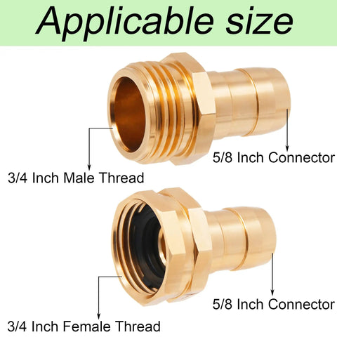 Heavy Duty Aluminum Garden Hose Repair Kit With Clamps And End Connectors For Three Quarter And Five Eighths Inch Hoses Shows Applicable Sizes