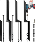 Heavy Duty Steel Fence Post Repair Stakes With Ground Anchors For Fixing Tilted Or Broken Wood Fence Posts H Shaped Beefed Up Ground Spike System Screw In Anchors Black Set Of 4