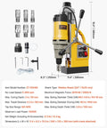 Get Ready To Hammer Metal With This Badass 1450W Magnetic Drill Press with six drill bits and crank handle.