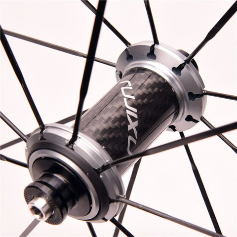 700C Road Wheelset With 40mm Rim Profile Reflective Aluminum Alloy Rim Carbon Fiber Tube Hubs Quick Release 8 9 10 11 Speed