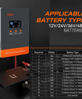 High Capacity 100 Amp MPPT Solar Charge Controller With LCD Display Auto 12 24 48V Supports Up To 12 Regulators In Parallel