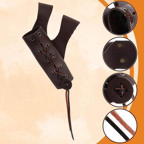 PU Leather Medieval Sword Dagger Frog Scabbard With Adjustable Rope Vintage Style sheath close-up in brown leather