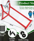 Heavy Duty Steel Log Cutting Stand Folds Flat Saves Garage Space Rip Through Thick Firewood Stacks With Zero Sweat with gloves