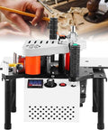 Portable Wood Edge Bander for Straight and Curved Edges with adjustable speed, double sided glue sealing, woodworking setting