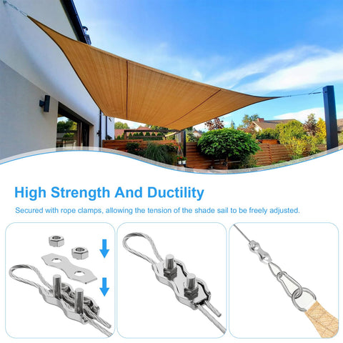 Heavy Duty Shade Sail Hardware Kit With Ratchet Winch, 304 Stainless Steel Windproof Tension System For Backyard Patios And Gardens