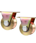 Two Beefy Heavy Duty Steel Pulley Block With V Type Groove Wheel Sliding Gate Roller For Rail Door Track Two Pack