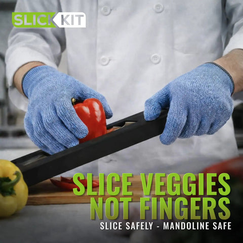 Ambidextrous ANSI A6 Cut Resistant Gloves for Chefs and Butchers Blue Food Safe Pro Grade Hand Protection for Mandoline Slicing