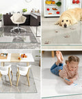 46 By 55 Inch Glass Chair Mat For Carpet And Hard Floors, Heavy Duty Tempered Glass With Round Corners And Polished Edge, Clear Office Desk Mat That Protects Floors And Keeps Your Carpet Looking Fresh in different settings.