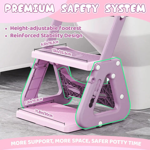 Rock Solid 2 In 1 Potty Training Seat With Quick Fold Step Stool For Toddlers And Kids Boys Girls Features Stable Triangle Frame Splash Guard Anti Slip Pads And Adjustable Height For Zero Hassle Learning