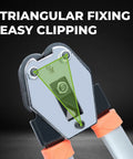 Close-up of Heavy Duty Manual Strapping Sealer Fits Half To Three Quarter Inch PP Or PET Polyester Strap showcasing triangular fixing design.