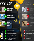 Infographic comparing 'Toilet Bowl Night Light With Motion Sensor And Multicolor LED' to other products, highlighting benefits.