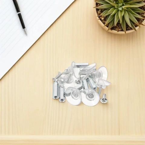 Meat Grinder Replacement Parts With Machine Base Screw, 2 Sets, Stainless Steel Grinder Suction Base, Easy Installation, Stable Performance For Meat Shaving Tools And Food Slicing Assistants, silver base screws with suction cups on wood