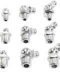 Metric Hydraulic Zerk Grease Fitting Assortment Kit 160 Piece With M6 M8 M10 Straight 45 Degree 90 Degree Angled Fittings Zinc Plated Steel