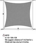 Rectangle Sun Shade Sail 10 By 13 Feet Permeable Canopy For Patio Garden Backyard And Deck UV Blocking Sunshade layout in gray with notes