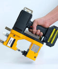 Heavy Duty Portable Bag Sealing And Stitching Machine For Woven Bags, Nonwoven Fabrics And Leather - Cordless 36V Battery Pack, The Go-To On-The-Go Packing Tool For Warehouse And Farm, Yellow in hand