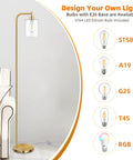 Industrial Floor Lamp With Dope Hanging Glass Shade And Brass Gold Farmhouse Indoor Pole Light Edison E26 Base Vintage Rustic Standing Tall For Living Room Bedroom Or Office Bulb Included next to sofa