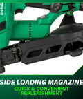 18V MultiVolt Brushless Cordless Coil Roofing Nailer Kit With 2.0Ah Battery Delivers 7/8 To 1-3/4 Inch Nails Side Loading Magazine