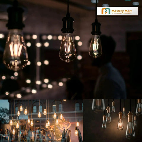 10 Pack Vintage Edison Style LED Bulbs E26 5.5W Equivalent To 60W Dimmable Soft White 2700K Clear Glass ST19 Antique Filament Look